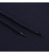 Thumbnail Close-up of navy hood drawstrings with tipped ends.