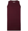 Burgundy plain tank top, front view.