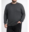 Thumbnail Charcoal marl cable knit jumper worn on a model.