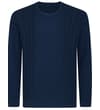 Thumbnail Navy cable knit crew neck sweatshirt, front view.