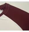 Thumbnail Close-up of burgundy raglan shoulder and crew neck.