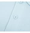 Thumbnail Close-up of light blue polo button placket detail.