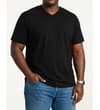 Thumbnail Black v-neck t-shirt on model, facing forward slightly angled