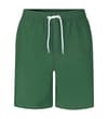 Thumbnail Dark green swim shorts, front view with white drawstring.