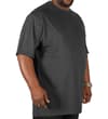 Thumbnail Dark charcoal heather crew neck T-shirt on model, angled view.
