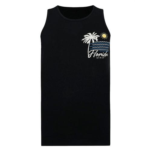 Bigdude Lightweight Summer Print Vest Black Tall