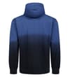 Thumbnail Blue to navy ombre pullover hoodie back view.