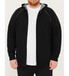 Thumbnail Black raglan zip-up hoody worn open over a white T-shirt.