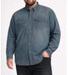 Thumbnail Tint wash denim shirt worn from the front.