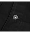 Thumbnail Black jacket front placket close-up with metal button.