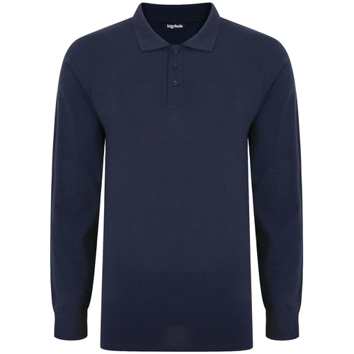 Bigdude Long Sleeve Polo Shirt Navy