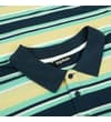Thumbnail Close-up of striped polo collar and button placket.