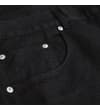 Thumbnail Close-up of black jeans front coin pocket and rivets.