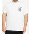 Thumbnail Front view of white T-shirt with small eagle chest print.