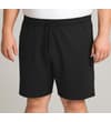 Thumbnail Black fleece shorts worn, front view.