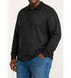 Thumbnail Charcoal long sleeve polo worn with blue jeans.