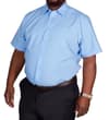 Thumbnail Light blue short sleeve shirt worn, front angled view.