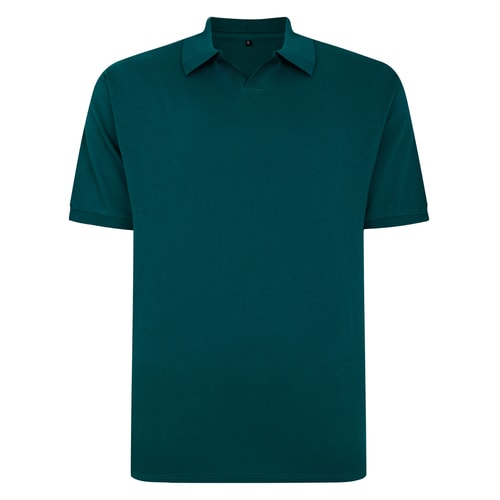 Bigdude Soft Jersey Cuban Collar Polo Shirt Green Tall