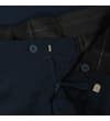 Thumbnail Close-up of navy trouser waistband with zip and clasp.