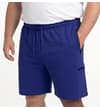 Thumbnail Midnight blue utility shorts worn, front angled view.