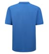 Thumbnail Back view of dusty blue short sleeve polo shirt.