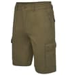 Thumbnail Khaki cargo shorts in angled front view.