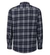 Thumbnail Back view of navy and white checked flannel shirt.