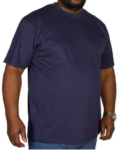 Bigdude Plain Crew Neck T-Shirt Navy Tall