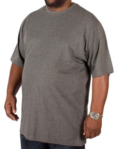 Bigdude Plain Crew Neck T-Shirt Charcoal Tall