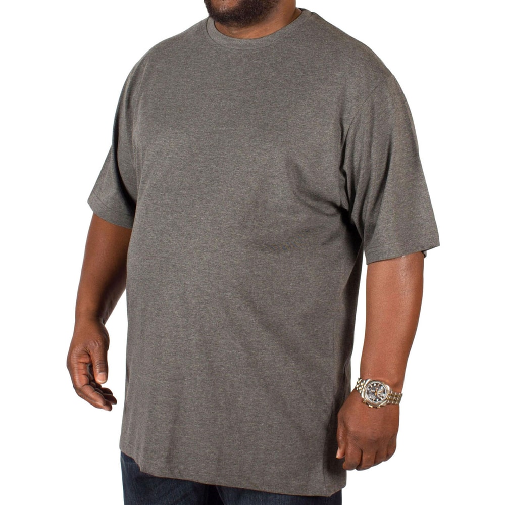 Bigdude Plain Crew Neck T-Shirt Charcoal Tall