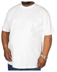 Bigdude Plain Crew Neck T-Shirt White Tall