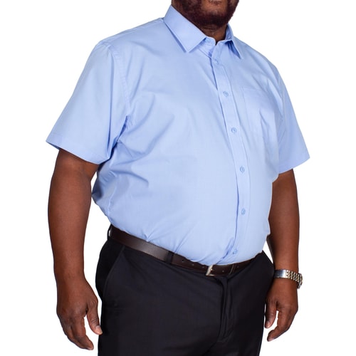 Bigdude Classic Short Sleeve Poplin Shirt Light Blue